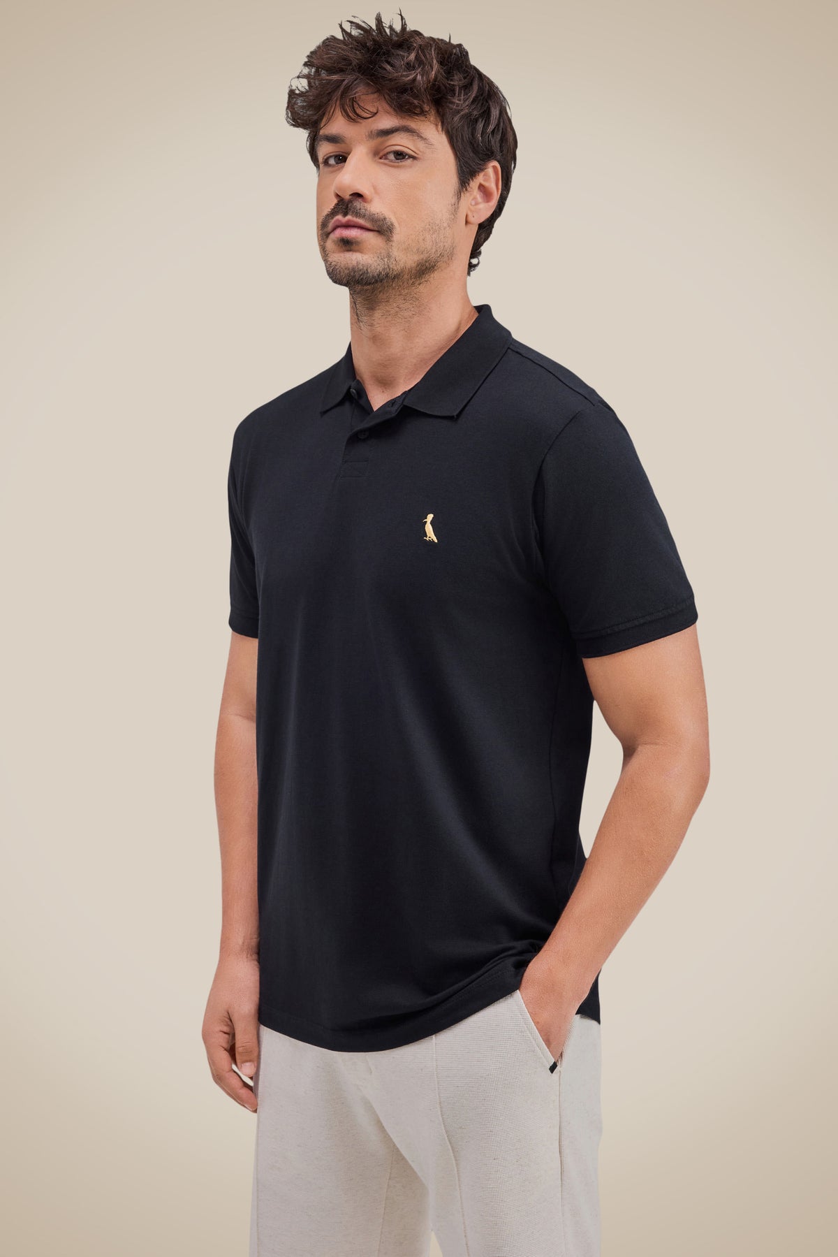 Reserva Pima Cotton Pique Polo Shirt Golden Woodpecker