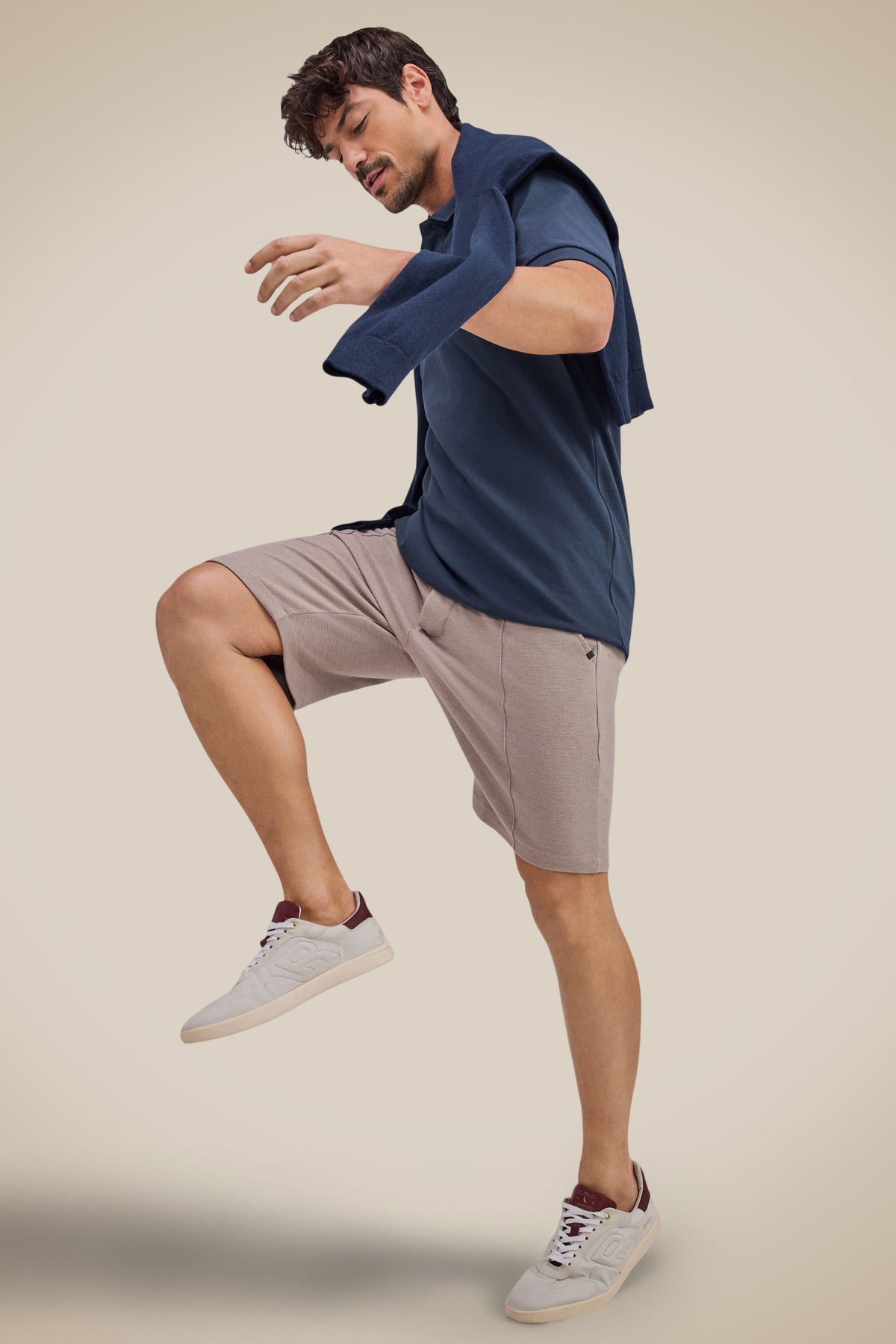 Reserva Bermuda Indaia Tailored Cotton Blend Shorts Moon Grey