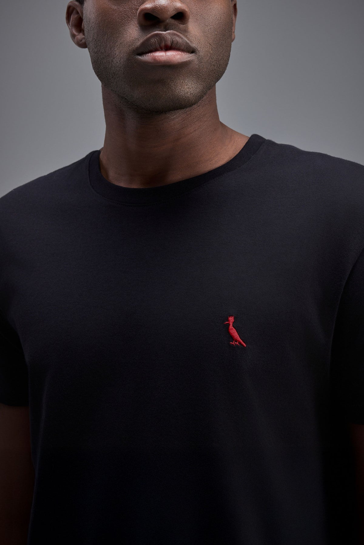 RESERVA Pima Red Bird Men's Premium Cotton T-Shirt Black