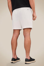 Reserva Men's Elastic Waist Corduroy Shorts Textured Cotton Off White