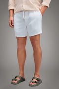 Reserva Casual Linen Plus Shorts Elastic Waist Regular Fit White