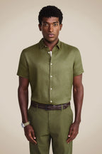 RESERVA Men's Short Sleeve Linen Shirt Breathable Casual