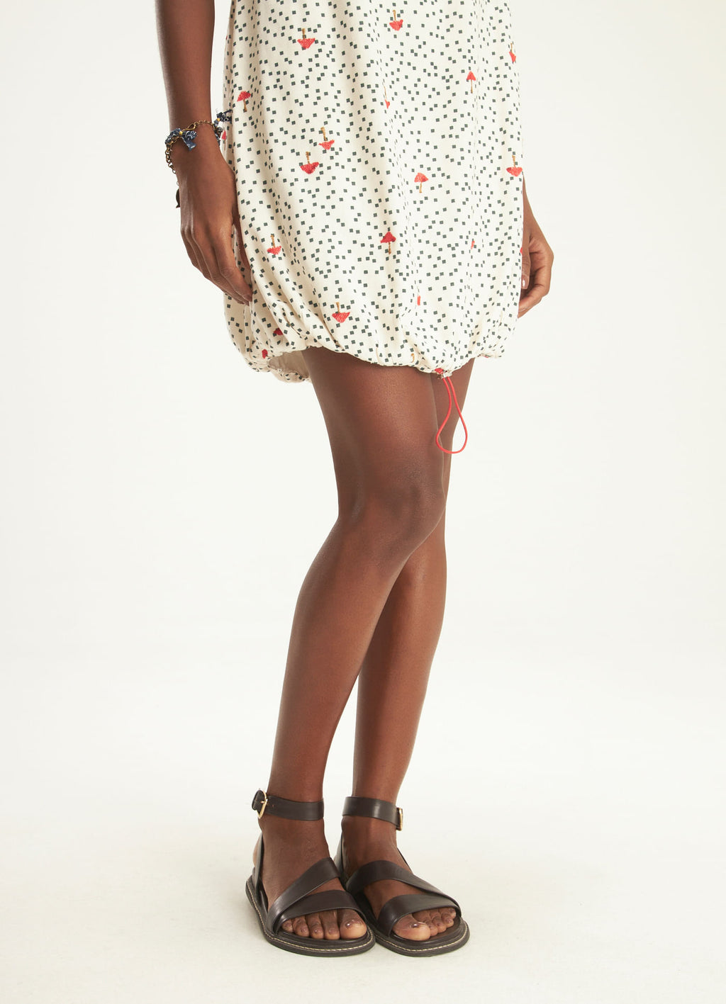 Cantão Amanita Printed Balloon Dress Women's Adjustable Hem
