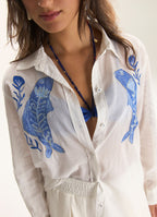 Cantão Voile Embroidered Barracuda Long Sleeve Shirt
