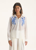 Cantão Voile Embroidered Barracuda Long Sleeve Shirt