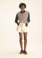 Cantão Mare High-Waisted Cotton Twill Shorts Off-White