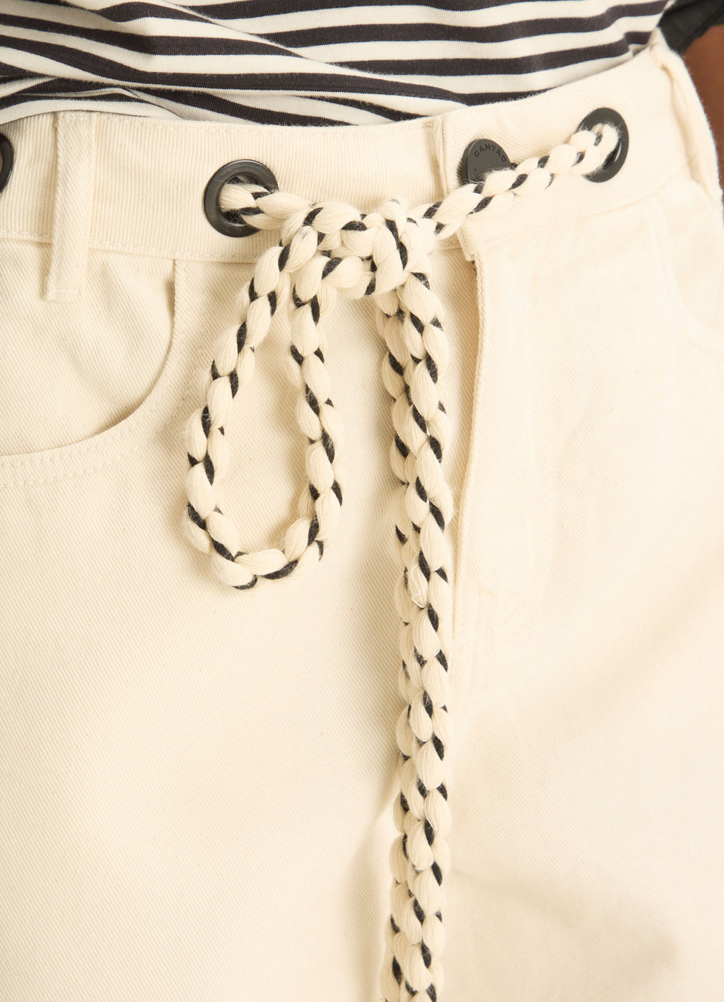 Cantão Mare High-Waisted Cotton Twill Shorts Off-White