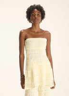 Cantão Women's Off-White Textured Knit Sleeveless Blouse Elegant Top