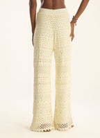 Cantão Knitted Textured Wide-Leg Pants Off-White