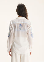 Cantão Voile Embroidered Barracuda Long Sleeve Shirt