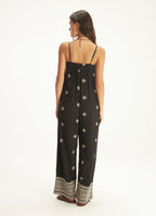 Cantão Women's Compass Embroidered Viscose Jumpsuit Loose Fit