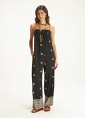 Cantão Women's Compass Embroidered Viscose Jumpsuit Loose Fit