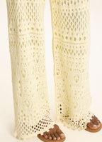 Cantão Knitted Textured Wide-Leg Pants Off-White