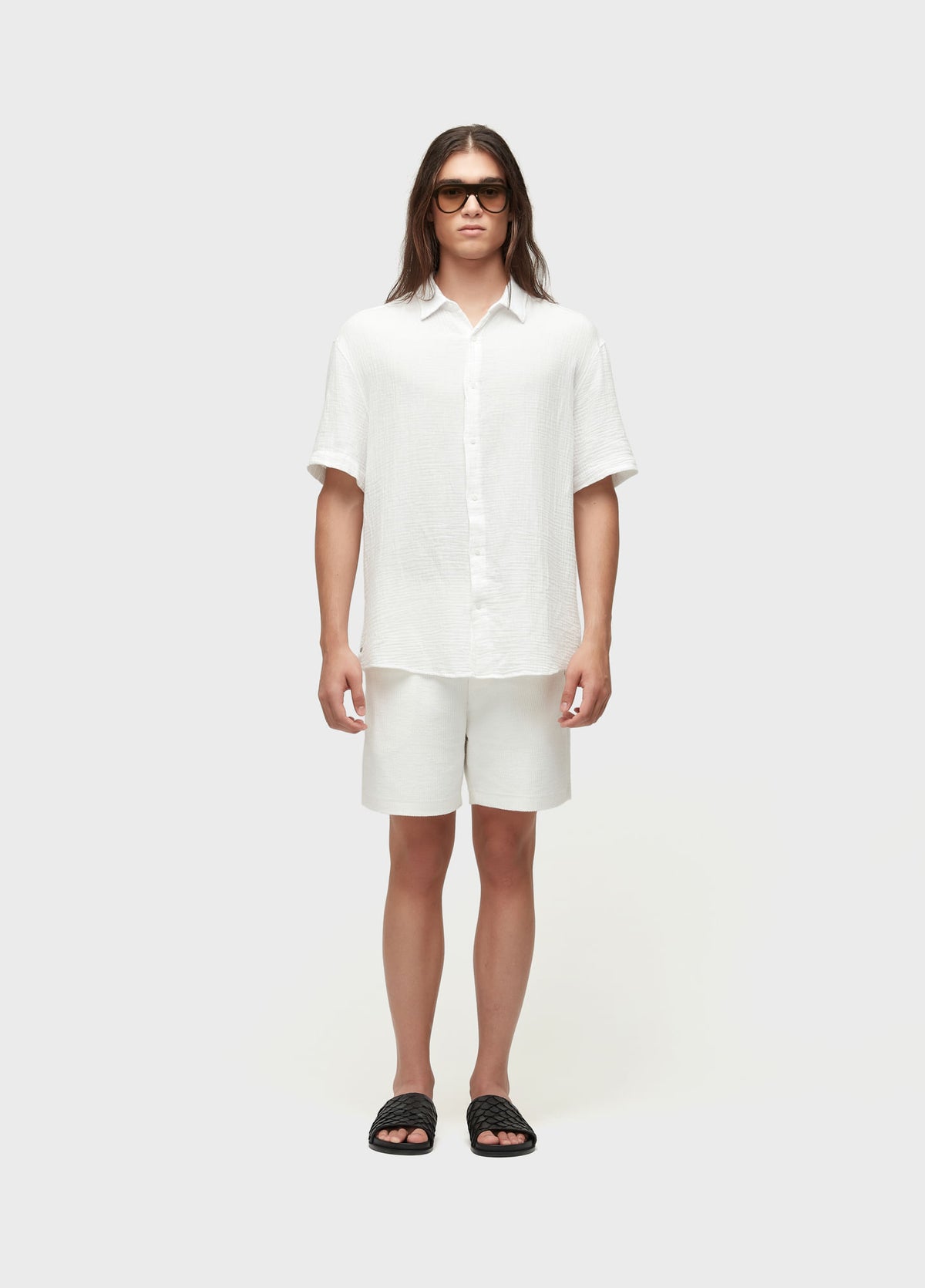 Osklen Basic Ribbed Men's Bermuda Shorts Off White