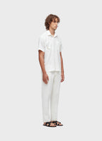 Osklen Linen Daisy Light Embroidered Short Sleeve Shirt Off White