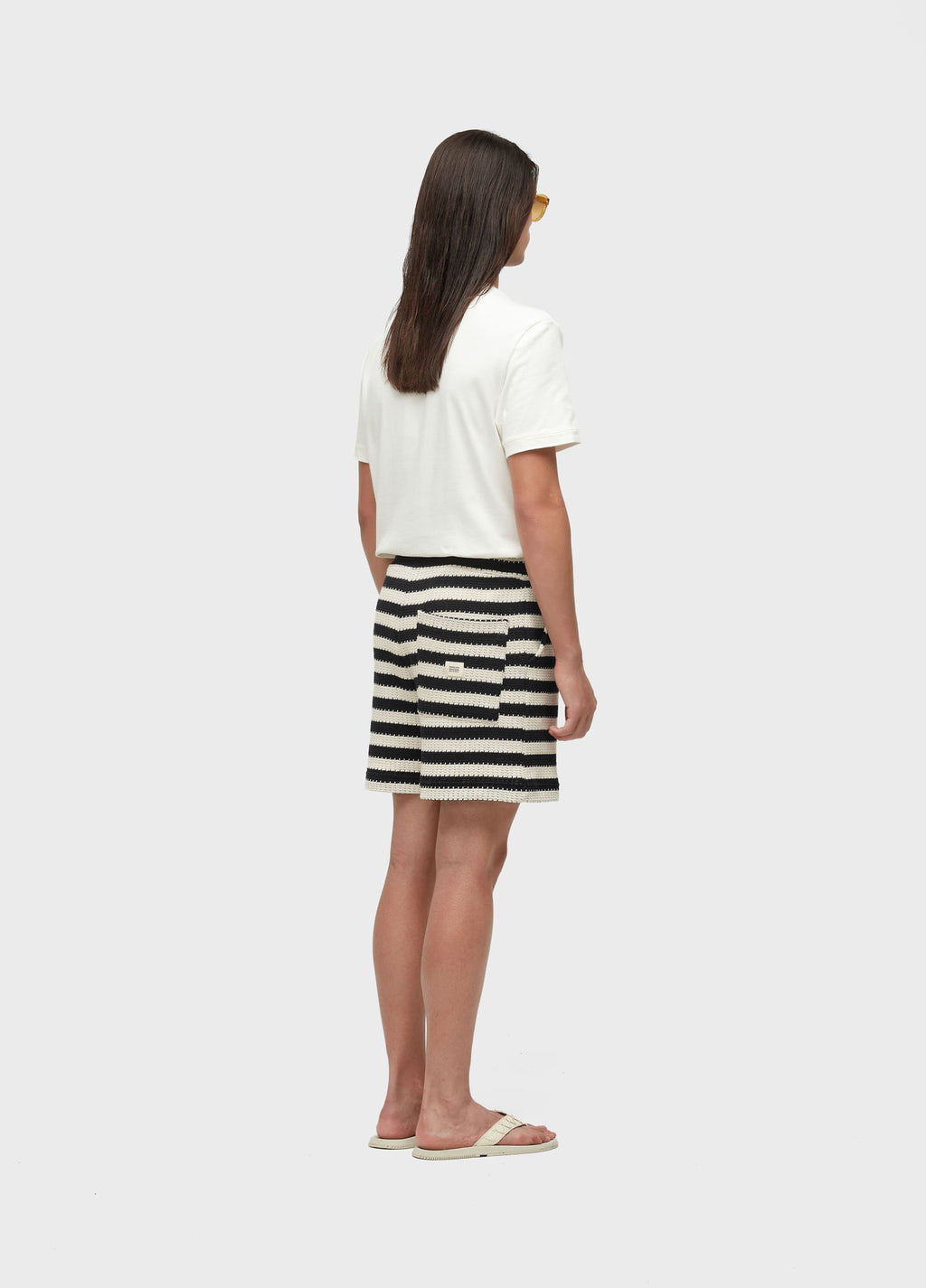 Osklen Bermuda Stripes Knit Men's Shorts Off White