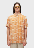 Osklen Daisy Print Men's Short Sleeve Shirt Yellow