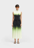 Osklen Women's Wide-Leg Pleated Trousers Blurred Neon Print