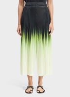 Osklen Women's Wide-Leg Pleated Trousers Blurred Neon Print