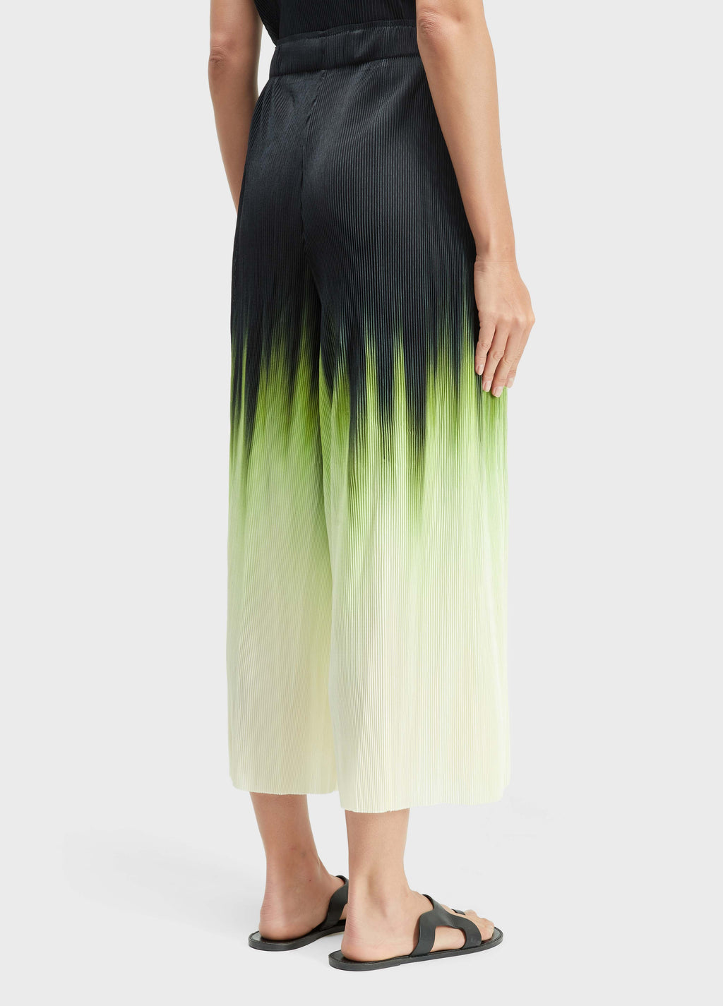 Osklen Women's Wide-Leg Pleated Trousers Blurred Neon Print