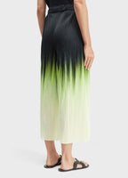 Osklen Women's Wide-Leg Pleated Trousers Blurred Neon Print