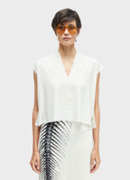 Osklen Sleeveless V-Neck Superlight Blouse Off White