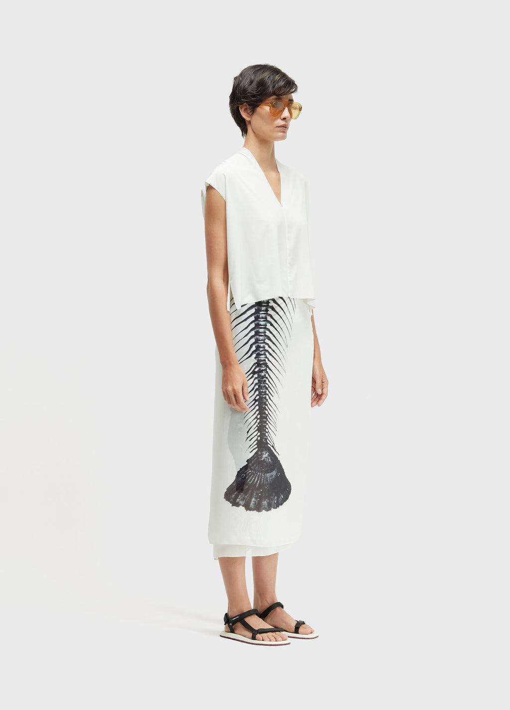 Osklen Sleeveless V-Neck Superlight Blouse Off White