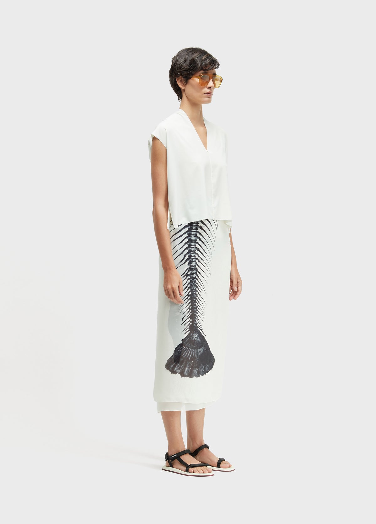 Osklen Sleeveless V-Neck Superlight Blouse Off White