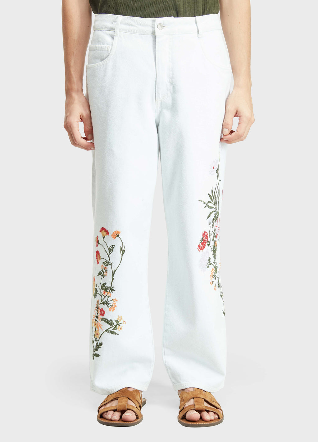 Osklen Over Cotton Flowers Pants Recycled Twill White