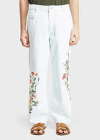 Osklen Over Cotton Flowers Pants Recycled Twill White