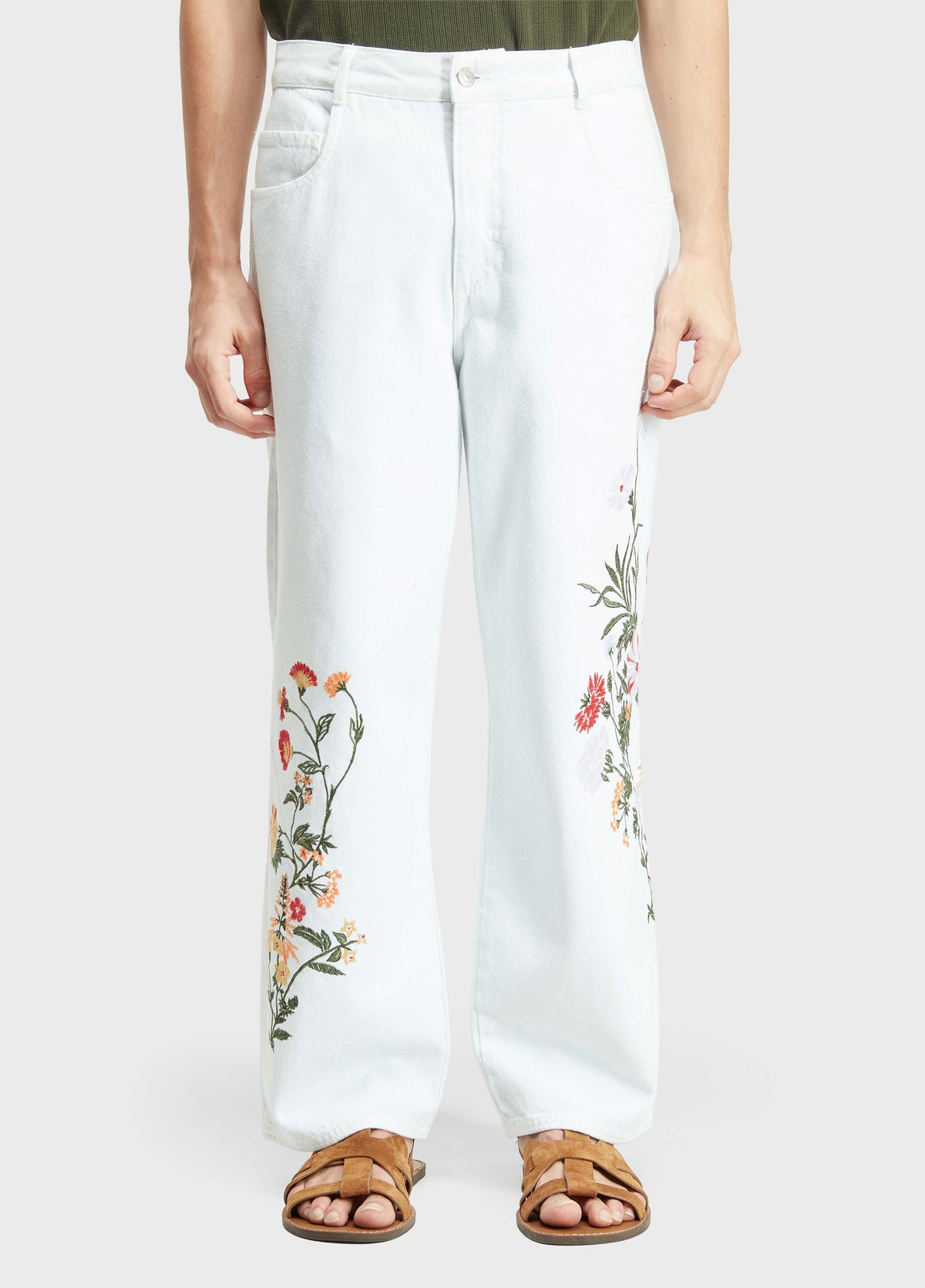 Osklen Over Cotton Flowers Pants Recycled Twill White