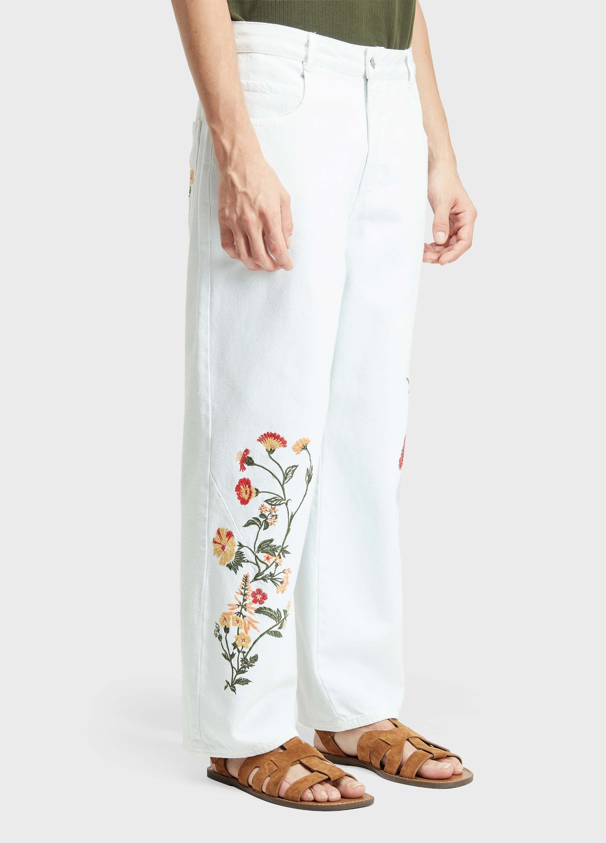 Osklen Over Cotton Flowers Pants Recycled Twill White