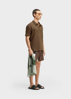 OSKLEN Rustic Knit Men's Polo Shirt 100% Cotton Brown