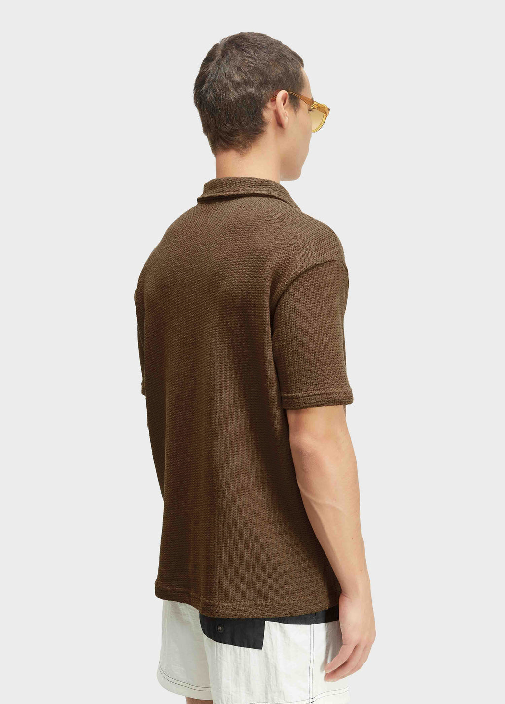 OSKLEN Rustic Knit Men's Polo Shirt 100% Cotton Brown