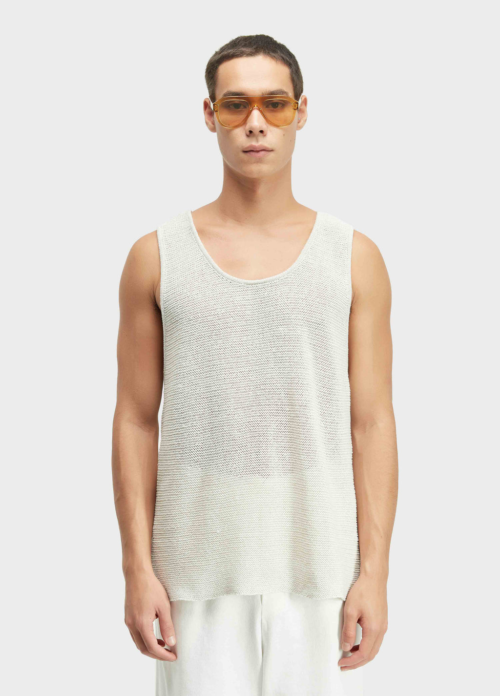 Osklen Tricot Juta Tank Top Recycled Cotton Sand