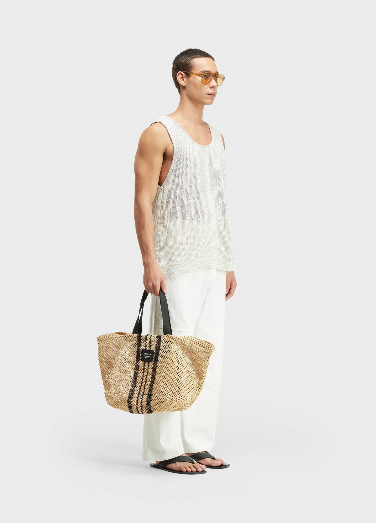 Osklen Tricot Juta Tank Top Recycled Cotton Sand