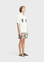 Osklen Palm Graph Jacquard Cotton Bermuda Shorts Green