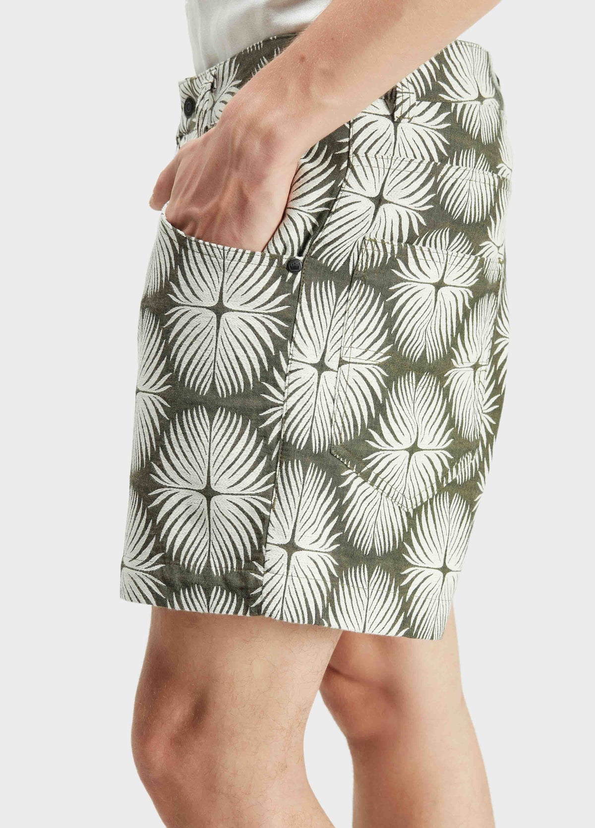Osklen Palm Graph Jacquard Cotton Bermuda Shorts Green