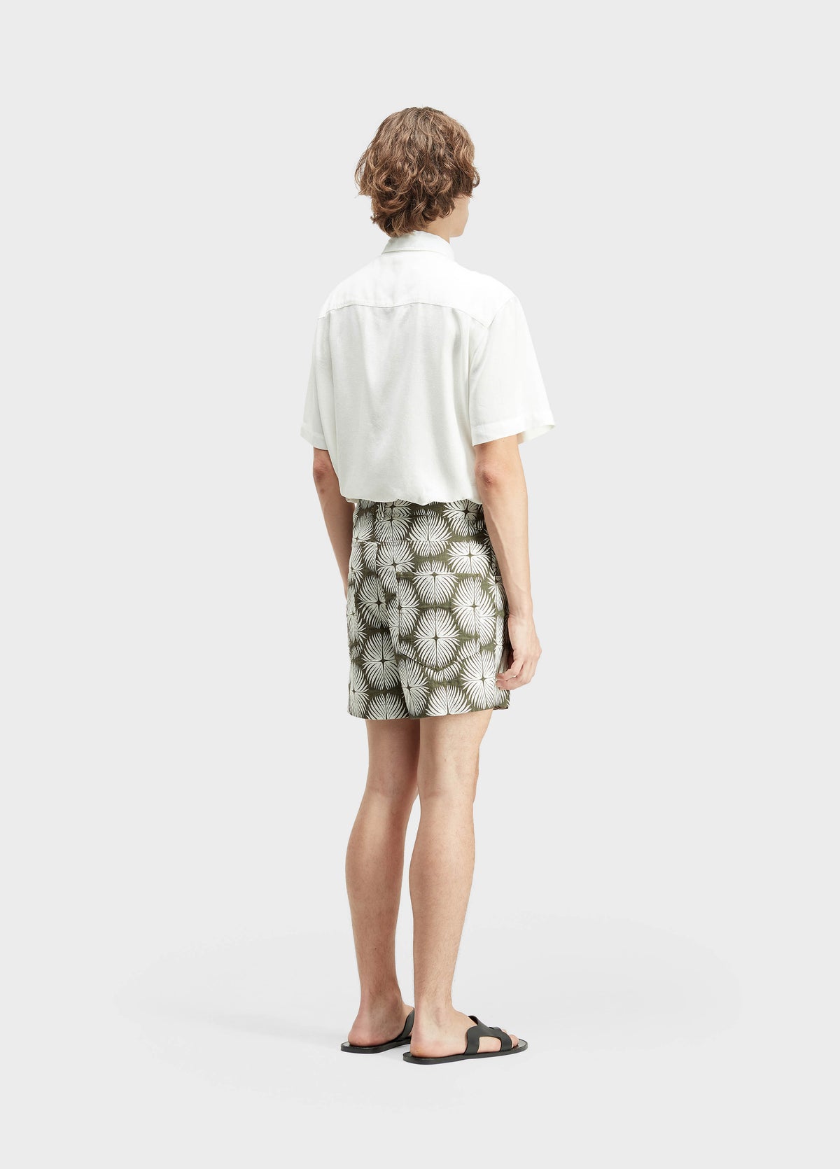Osklen Palm Graph Jacquard Cotton Bermuda Shorts Green
