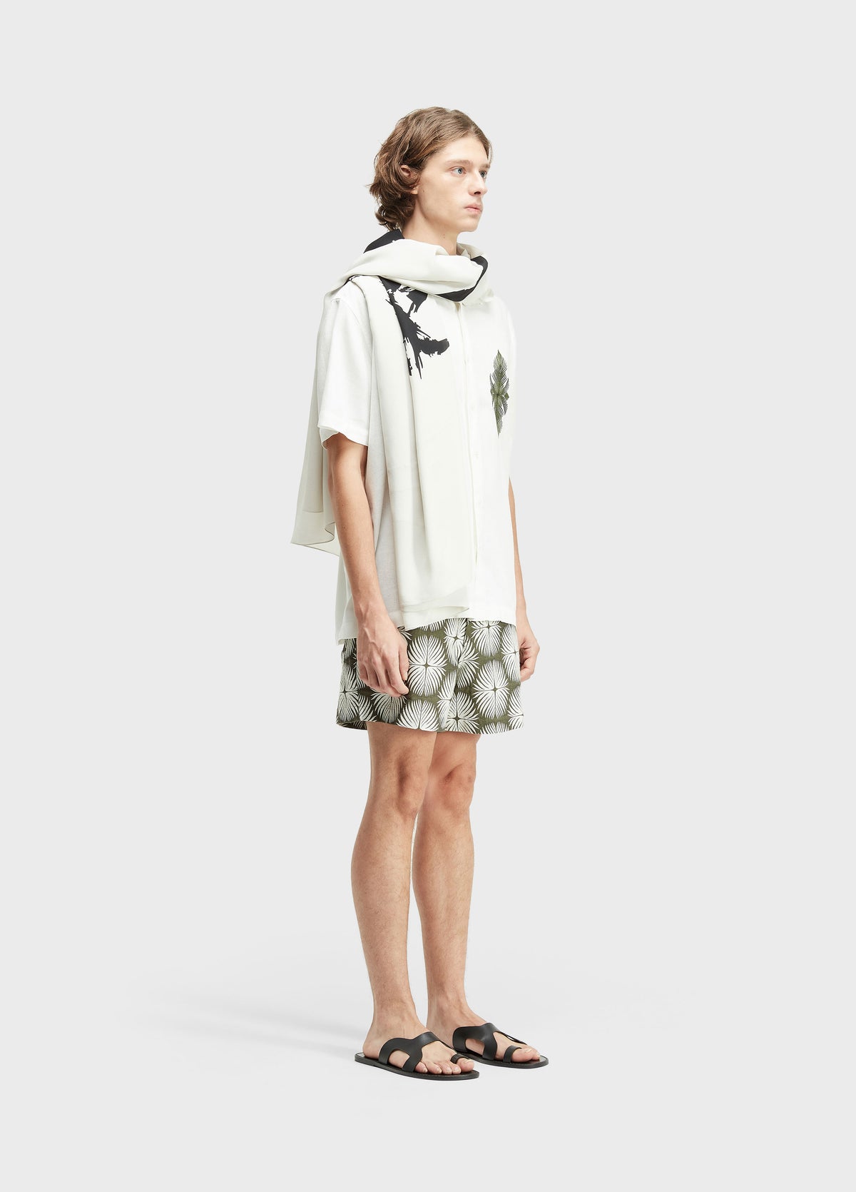 Osklen Palm Graph Jacquard Cotton Bermuda Shorts Green