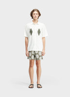 Osklen Palm Graph Jacquard Cotton Bermuda Shorts Green