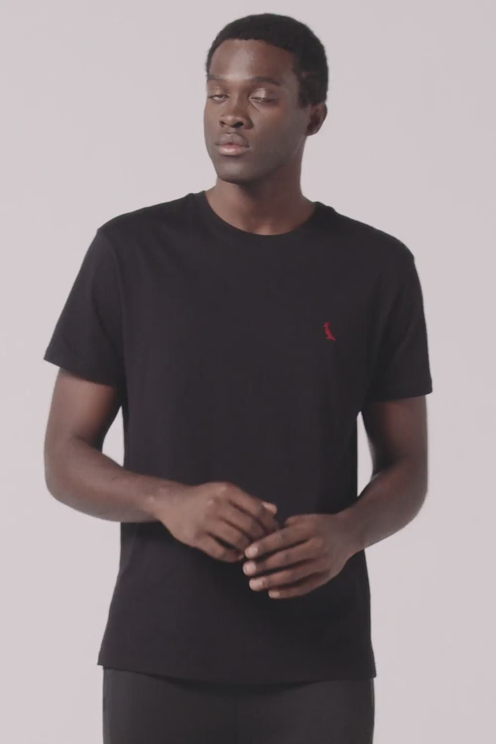 RESERVA Pima Red Bird Men's Premium Cotton T-Shirt Black